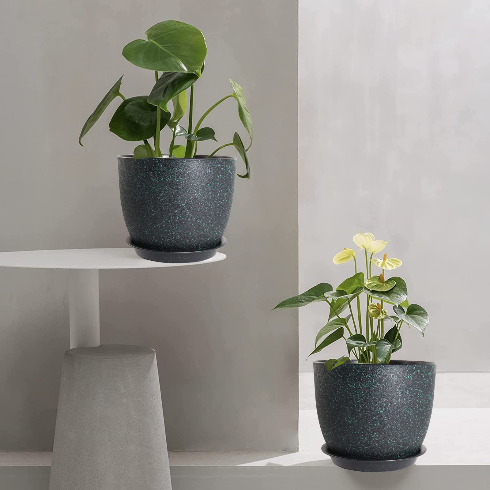 Amazon.co.jp: 植木鉢 10/9/8インチ 3個セット 水抜き穴付き 取り外し